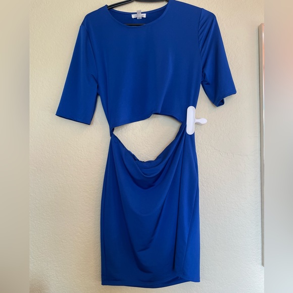 Urban Outfitters Silence and Noise Cutout Mini Dress Part Dress in Royal Blue - Picture 1 of 6